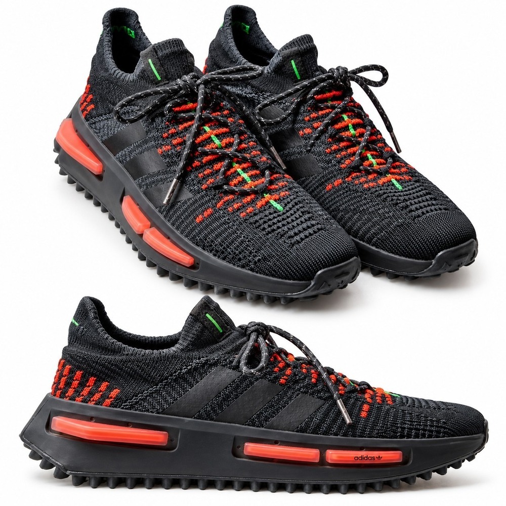 ADIDAS NMD_S1 Core Running Sneaker Sz Men/7.5 Women/8.5 Black Orange Green Mesh